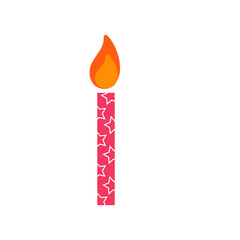 Happy birthday, birthday party, birthday candles colorful flat vector illustration and icon