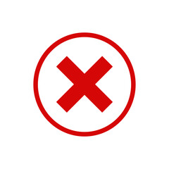 Obraz premium Wrong mark, disapproval, not endorsed, not up to standard, not ok