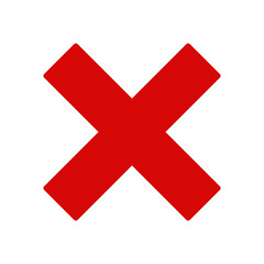 Fototapeta premium Wrong mark, disapproval, not endorsed, not up to standard, not ok