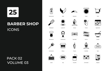Barber shop icons collection. Set contains such Icons as lotion, mirror, razor, salon, styling, collection, more 