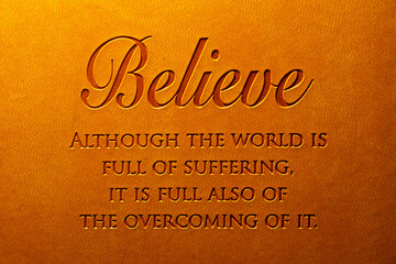inscription, quote, leather engraving