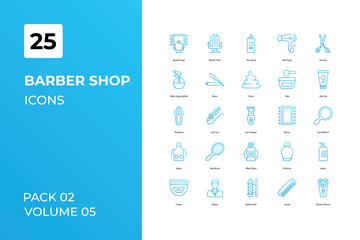 Barber shop icons collection. Set contains such Icons as lotion, mirror, razor, salon, styling, collection, more 