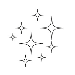 Sparkling black and white symbol vector A set of original sparkling starter icons, a shiny shine, light effect stars,shiny flash,decoration twinkle,Glowing light effect  and bursts collection Vector