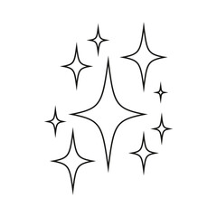 Obraz premium Sparkling black and white symbol vector A set of original sparkling starter icons, a shiny shine, light effect stars,shiny flash,decoration twinkle,Glowing light effect and bursts collection Vector