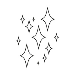 Sparkling black and white symbol vector A set of original sparkling starter icons, a shiny shine, light effect stars,shiny flash,decoration twinkle,Glowing light effect  and bursts collection Vector