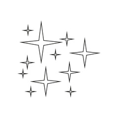 Sparkling black and white symbol vector A set of original sparkling starter icons, a shiny shine, light effect stars,shiny flash,decoration twinkle,Glowing light effect  and bursts collection Vector