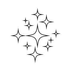 Sparkling black and white symbol vector A set of original sparkling starter icons, a shiny shine, light effect stars,shiny flash,decoration twinkle,Glowing light effect  and bursts collection Vector