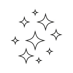 Sparkling black and white symbol vector A set of original sparkling starter icons, a shiny shine, light effect stars,shiny flash,decoration twinkle,Glowing light effect  and bursts collection Vector