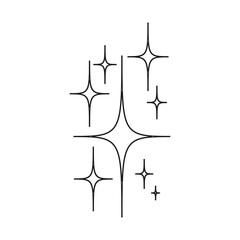 Sparkling black and white symbol vector A set of original sparkling starter icons, a shiny shine, light effect stars,shiny flash,decoration twinkle,Glowing light effect  and bursts collection Vector