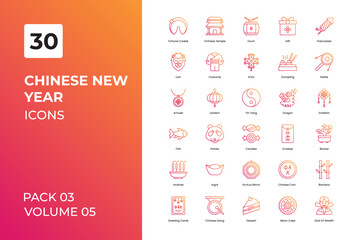 Chinese New Year icons collection. Set contains such Icons as Asian culture, celebrate, celebration,, collection, more 