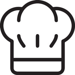 Chef hat line icon, outline vector sign, linear style pictogram isolated on white. Cuisine symbol