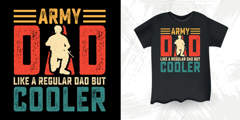 Fototapeta premium Army Paw Dad Like A Regular Dad But Cooler Funny Dad Lover Father's Day Army T-Shirt Design