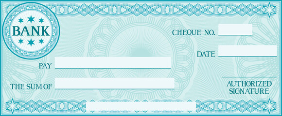 Blank check (business cheque design) png illustration - obrazy, fototapety, plakaty