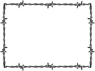 Barbed wire frame (border) png illustration - obrazy, fototapety, plakaty