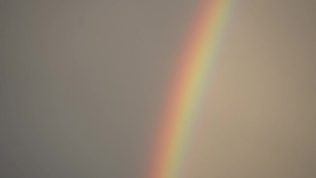 Rainbow and stormy sky over Kvarner Bay across to Rijeka from Lovran, Kvarner Bay