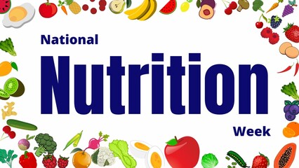 illustration on the theme of national Nutrition week observed each year from September 1st to 7th.