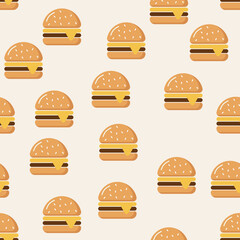 simple vector pattern fast food hamburger