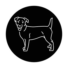 Jack russell color line icon. Dog breed.