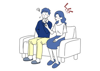 不満をぶつける妻と悩む夫