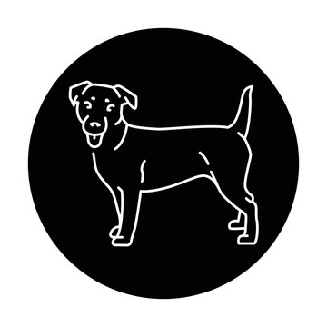 recommend clip art: Jack russell color line icon. Dog breed.
