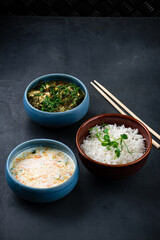 Indian vegetarian lunch or dinner. Indian food served