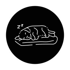 Sleeping puppy color line icon. Pictogram for web page