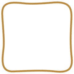 Obraz premium 大きくてシンプルな四角いロープのフレーム（茶色いロープ）