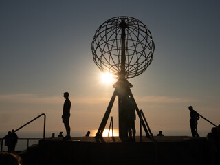 Mitternachtssonne am Nordkapp in Norwegen