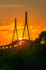 Köhlbrandbrücke zum Sonnenuntergang, Hamburg