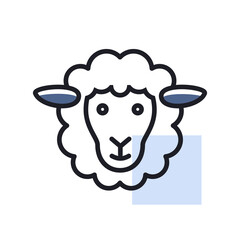 Sheep vector icon. Animal head sign