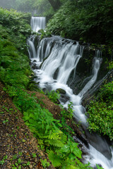 長野県軽井沢町の白糸の滝から続く二連の滝