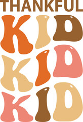 thankful kid Retro SVG Design.