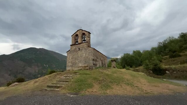 Romanesque hermitage of Sant Quirc de Durro, Vall de Boi. Catalonia, Spain. UNESCO World Heritage Site