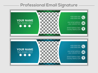 Email signature template design or email footer and personal social media cover