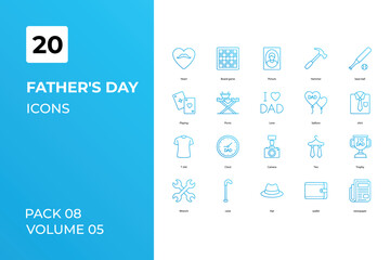 Father's Day icons collection. Set contains such Icons as Best dad vector, dad crown more 