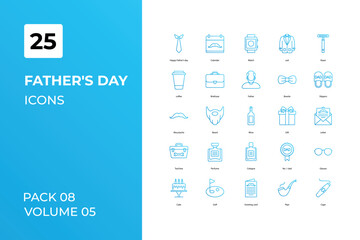 Father's Day icons collection. Set contains such Icons as Best dad vector, dad crown more 