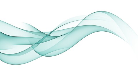 Frame of abstract green wave melody lines on white background