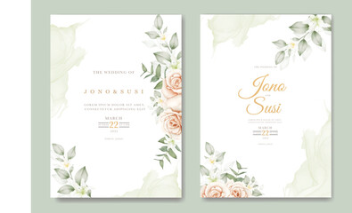 Save the Date Flower Roses Watercolor  