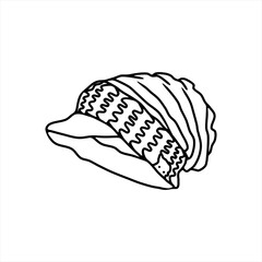 line art of beanie hat with visor for men