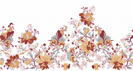 boarder seamless,Decorative hand-drawn floral border. Can be used for invitation card, template design for card, as background.