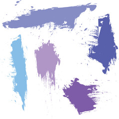 Stylish abstract brush stroke collection colored on white background