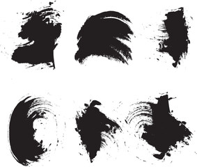 Stylish abstract brush stroke collection on white background