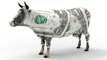 3D render - one dollar cash cow concept
