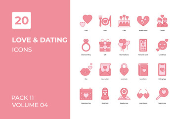 Love & Dating icons collection. Set contains such Icons as amour, application, button, more 
