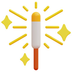 sparkler 3d render icon illustration