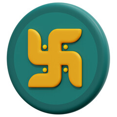 Obraz premium swastika 3d render icon illustration