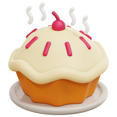 pie 3d render icon illustration