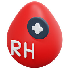 blood rh positive 3d render icon illustration