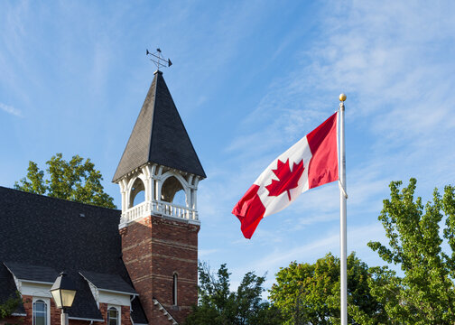 Canadian Flag in Unionville, Markham, Ontario, Canada