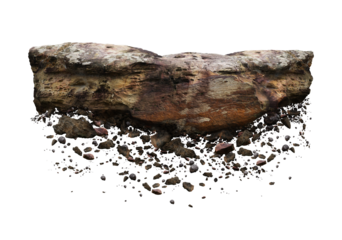 Rock isolated transparency background.